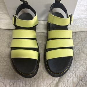 Dr. Martens Blaire Quad Womens Size 9 Sandals Lime Leather Platform Grunge Punk